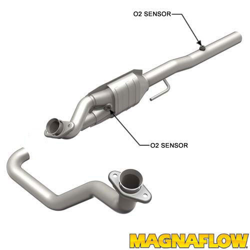 Catalytic Converter - Direct-Fit - Replacement - Stainless - Natural - Mopar V6 / Small Block Mopar - Dodge Ram Fullsize Truck 1994-2001 - Kit
