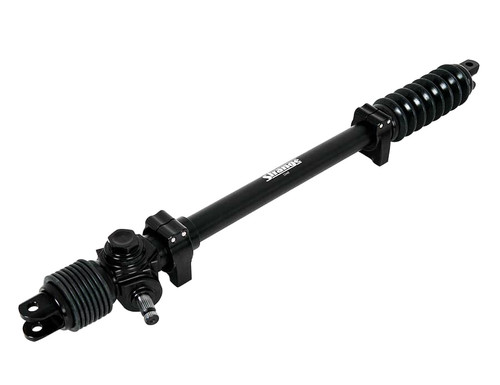 Rack and Pinion - Manual - 4.25 in Travel - 24.50 in Long - 26 Spline - Aluminum - Black Anodized - Each Rack and Pinion - Manual - 4.25 in Travel - 24.50 in Long - 26 Spline - Aluminum - Black Anodized - Each
