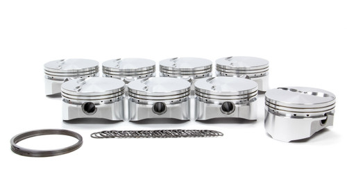Piston - Windsor Flat Top - Forged - 4.030 in Bore - 1/16 x 1/16 x 3/16 in Ring Grooves - Minus 5.00 cc - Small Block Ford - Set of 8