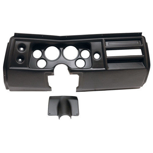 Dash Panel - Direct-Fit - Four 2-1/16 in Holes - Two 3-3/8 in Holes - Plastic - Black - No Vents - GM A-Body 1968 - Each