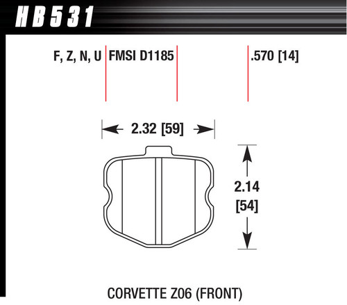 Brake Pads - Performance Ceramic Compound - Front - Chevy Corvette 2006-13 - Set of 4