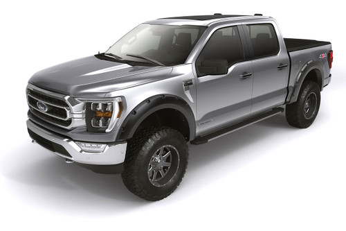 Fender Flare - Forge Style - Pocket Style - Front / Rear - 2 in Wide - Plastic - Black - Ford Fullsize Truck 2017-21 - Kit