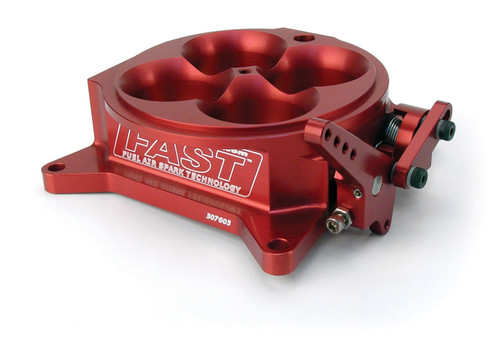 Throttle Body - 1375 CFM - Square Bore - 4-Barrel - GM IAT / TPS Sensors Included - Aluminum - Red Anodized - Kit