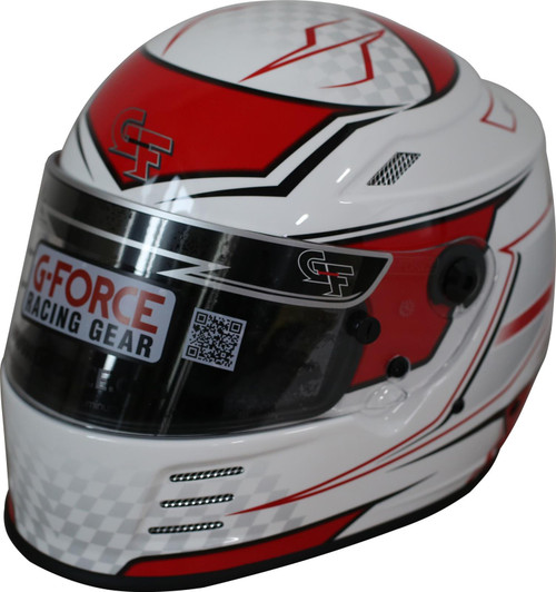 Helmet - Revo Graphics - Full Face - Snell SA2020 - Head and Neck Support Ready - White / Red - X-Small - Each