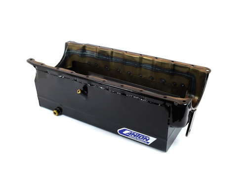 Engine Oil Pan - Marine - Full Sump - 9 qt - 8 in Deep - Steel - Black Powder Coat - Big Block Chevy - Each