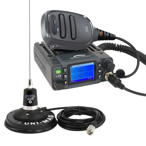 2-Way Radio - GMR25 - 11 Mile Range - 25 Watt - Waterproof - Antenna / Hand Mic Included - Black - Kit