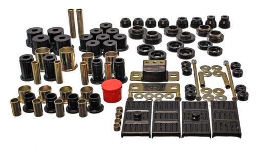 Bushing Kit - Hyper-Flex System - Body Mount / Suspension Bushings - Boots / Links - Polyurethane - Black - GM F-Body / X-Body 1967-74 - Kit