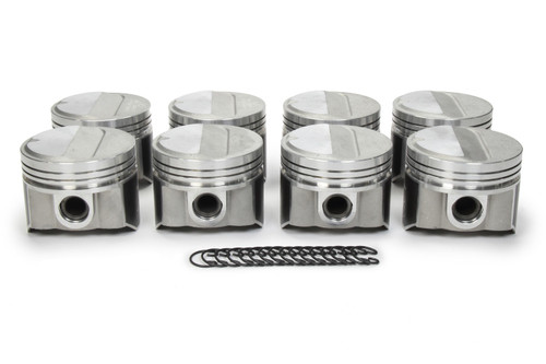 Piston - Speed Pro - Forged - 4.350 in Bore - 1/16 x 1/16 x 3/16 in Ring Grooves - Plus 12.10 cc - Coated Skirt - Mopar RB-Series - Set of 8