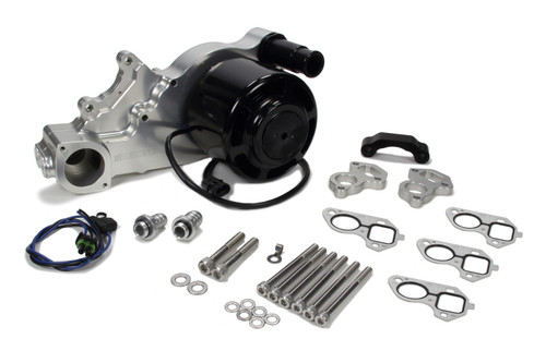 Water Pump - Electric - Street Style - 1-1/4 in Hose Barb Outlet - Gaskets / Hardware / Wiring Included - Aluminum - Natural - Supercharged - GM LS-Series - COPO - Chevy Camaro 2013-19 - Kit Water Pump - Electric - Street Style - 1-1/4 in Hose Barb Outlet - Gaskets / Hardware / Wiring Included - Aluminum - Natural - Supercharged - GM LS-Series - COPO - Chevy Camaro 2013-19 - Kit