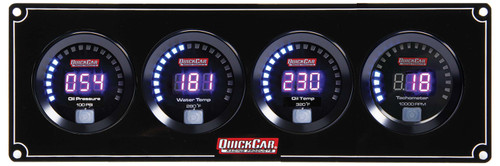 Gauge Panel Assembly - Digital - Oil Pressure / Water Temperature / Oil Temperature / Tachometer - Black Face - Kit