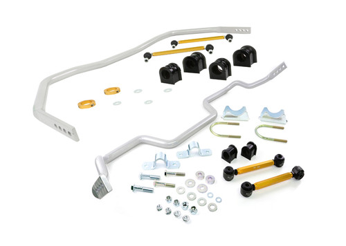 Sway Bar - 4 Point Adjustable - Front / Rear - 33mm Front - 27mm Rear - Steel - Silver Powder Coat - Ford Mustang 2005-14 - Kit