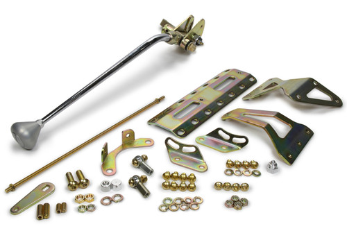 Shifter - Automatic - Transmission Mount - 16 in Stick - Brushed Aluminum Mushroom Knob - 700R4 - Kit