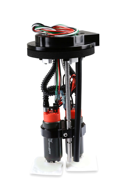 Fuel Pump - Sniper Drop-In Retrofit - Electric - In-Tank - Dual Pump - 340 lph - 8 AN Female Inlet - 8 AN Female Outlet - 6 AN Female Vent - Aluminum - Black Anodized - Gas / E85 - Kit
