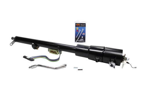 Steering Column - Tilt - 2 in Tube - 35 in Length - Hazard / Key / Turn Signal - Stainless - Black Powder Coat - GM Fullsize Truck 1973-87 - Each Steering Column - Tilt - 2 in Tube - 35 in Length - Hazard / Key / Turn Signal - Stainless - Black Powder Coat - GM Fullsize Truck 1973-87 - Each