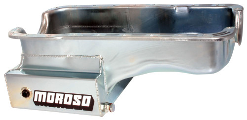 Engine Oil Pan - Street / Strip / Road Race - Front Sump - 9 qt - 8 in Deep - Baffled - Dipstick Kit - Steel - Zinc Oxide - Small Block Ford - Each
