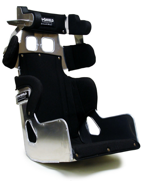 Seat - FC1 Late Model - 15 in Wide - 1 in Taller - 20 Degree Layback - Black Cover Included - Aluminum - Natural - Kit