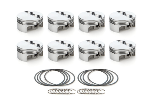 Piston - AutoTec - Forged - Flat Top - 4.040 in Bore - 1.5 x 1.5 x 3.0 mm Ring Grooves - Minus 5.00 cc - Coated Skirt - Small Block Chevy - Set of 8