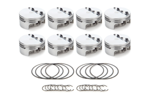 Piston - AutoTec - Forged - Flat Top - 4.040 in Bore - 1.5 x 1.5 x 3.0 mm Ring Grooves - Minus 5.00 cc - Small Block Ford - Set of 8