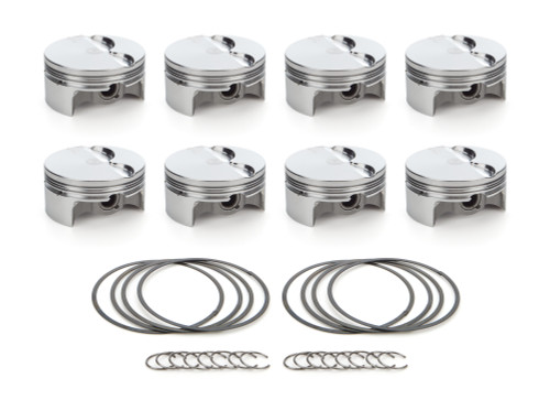 Piston - AutoTec - Forged - Flat Top - 4.005 in Bore - 1.5 x 1.5 x 3.0 mm Ring Grooves - Minus 3.30 cc - GM LS-Series - Set of 8