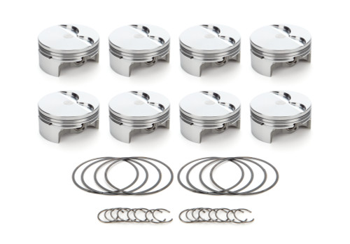 Piston - AutoTec - Forged - Flat Top - 4.125 in Bore - 1.5 x 1.5 x 3.0 mm Ring Grooves - Minus 3.30 cc - GM LS-Series - Set of 8