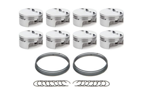 Piston - AutoTec - Forged - Flat Top - 4.070 in Bore - 1.5 x 1.5 x 3.0 mm Ring Grooves - Minus 3.30 cc - GM LS-Series - Set of 8