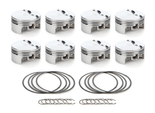 Piston - AutoTec - Forged - Flat Top - 3.905 in Bore - 1.5 x 1.5 x 3.0 mm Ring Grooves - Minus 3.30 cc - GM LS-Series - Set of 8