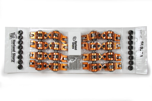Rocker Arm - Race Series - 8 mm Pedestal Mount - 1.70 Ratio - Full Roller - Aluminum - Orange Anodized - GM LS-Series - Set of 16 Rocker Arm - Race Series - 8 mm Pedestal Mount - 1.70 Ratio - Full Roller - Aluminum - Orange Anodized - GM LS-Series - Set of 16