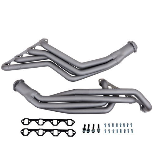 Headers - Long Tube - 1-5/8 in Primary - 2-1/2 in Collector - Steel - Titanium - Small Block Ford - Ford Mustang 1979-93 - Pair