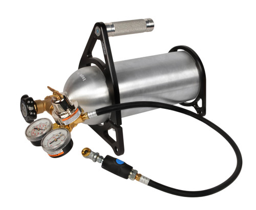 Compressed Nitrogen Tank - Portable - 1800 psi - Regulator / Gauge / Bracket / Hose Included - Aluminum - Natural - Kit