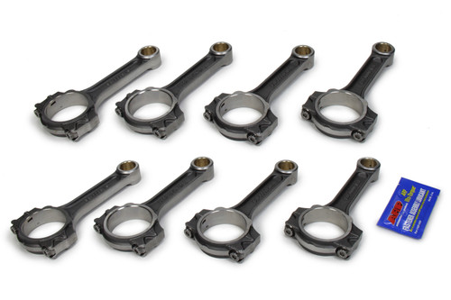 Connecting Rod - I Beam - 6.000 in Long - Bushed - 7/16 in Cap Screws - ARP2000 - Forged Steel - Small Block Chevy - Set of 8