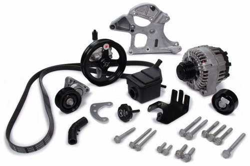 Pulley Kit - Deluxe Serpentine - 6-Rib Serpentine - Black Paint - GM LS-Series - Kit