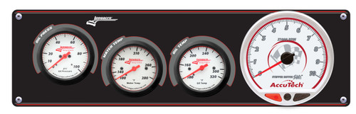 Gauge Panel Assembly - Sportsman Elite - Analog - Oil Pressure / Oil Temperature / Tachometer / Water Temperature - 4-1/2 in / 2-5/8 in Diameter - White Face - Kit