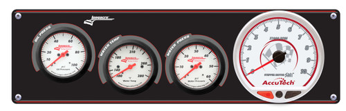 Gauge Panel Assembly - Sportsman Elite - Analog - Oil Pressure / Tachometer / Water Pressure / Water Temperature - 4-1/2 in / 2-5/8 in Diameter - White Face - Kit