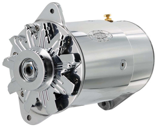 Alternator - PowerGEN - Long - 90 amps - 12V - 1-Wire - Single V-Belt Pulley - Aluminum Case - Polished - GM - Each