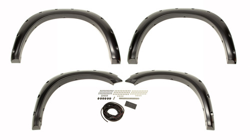 Fender Flare - Pocket Style - Front / Rear - 2.6 in Wide Front - 2 in Wide Rear - Plastic - Black - Dodge Ram Fullsize Truck 2009-14 - Kit