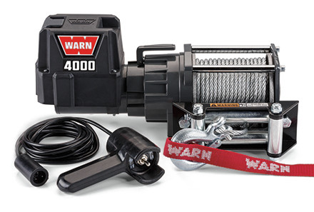 Winch - 4000 DC - 4000 lb Capacity - Roller Fairlead - 12 ft Remote - 7/32 in x 43 ft Steel Rope - 12V - Kit