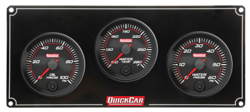Gauge Panel Assembly - Redline - Oil Pressure / Water Temperature / Water Pressure - 2-5/8 in Diameter - Black Face - Kit