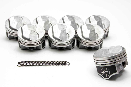 Piston - Hypereutectic - 4.280 in Bore - 5/64 x 5/64 x 3/16 in Ring Grooves - Plus 33.00 cc - Coated Skirt - Big Block Chevy - Set of 8
