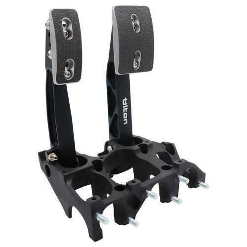 Pedal Assembly - 600-Series - Brake / Clutch - 5.4-6.9:1 Ratio - Reverse Swinging Floor Mount - Aluminum - Black Anodized - Kit