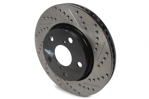 Brake Rotor - Sport Cryo - Front - Driver Side - Drilled / Slotted - Iron - Natural - Toyota Compact SUV 2006-17 - Each