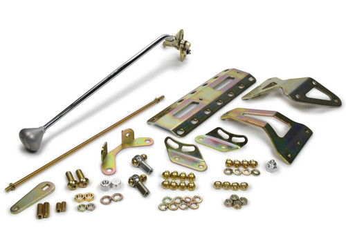 Shifter - Automatic - Transmission Mount - 23 in Stick - Brushed Aluminum Mushroom Knob - 700R4 - Kit