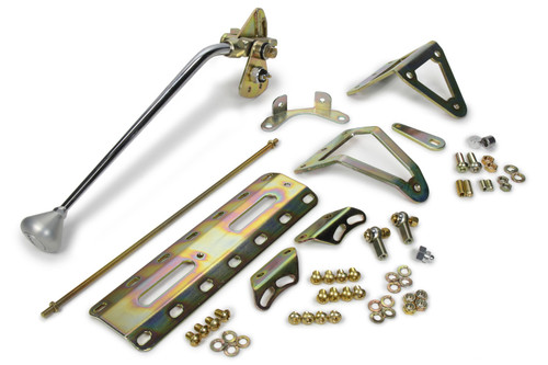 Shifter - Automatic - Transmission Mount - 16 in Stick - Brushed Aluminum Mushroom Knob - TH350 - Kit