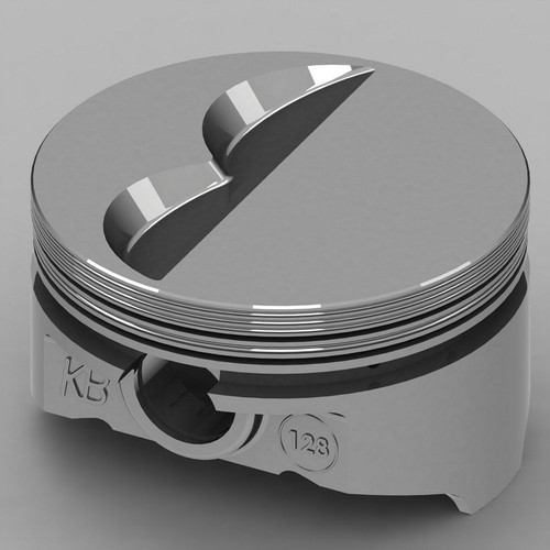 Piston - KB Series - Hypereutectic - 4.155 in Bore - 1/16 x 1/16 x 3/16 in Ring Grooves - Minus 7.00 cc - Small Block Chevy - Set of 8