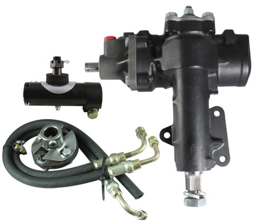 Steering Box - Power - Delphi 600 - 12.7 to 1 Ratio - Joints / Lines - Iron - Chevy Corvette 1967-82 - Kit