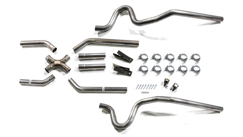 Exhaust System - No-Muffler System - Header-Back - 2-1/2 in Diameter - 2-1/2 in Tips - Stainless - GM A-Body 1964-72 - Kit