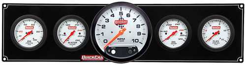 Gauge Panel Assembly - Extreme - Fuel Pressure / Oil Pressure / Oil Temperature / Tachometer / Water Temperature - Tachometer Recall - 5 in / 2-5/8 in Diameter - White Face - Kit