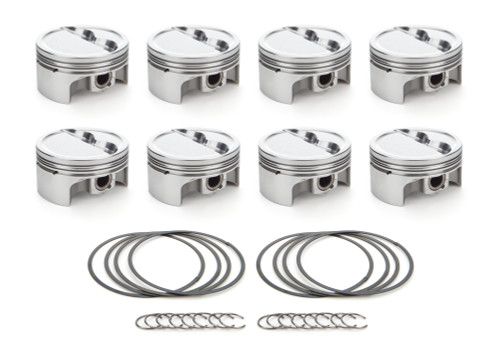 Piston - AutoTec - Forged - Dished - 4.040 in Bore - 1.5 x 1.5 x 3.0 mm Ring Grooves - Minus 12.30 cc - Coated Skirt - Small Block Chevy - Set of 8