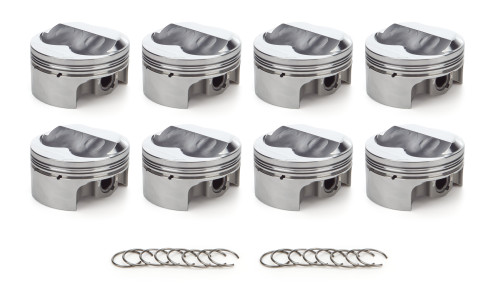 Piston - AutoTec - Forged - Dome - 4.030 in Bore - 1.5 x 1.5 x 3.0 mm Ring Grooves - Plus 12.70 cc - Coated Skirt - Small Block Chevy - Set of 8
