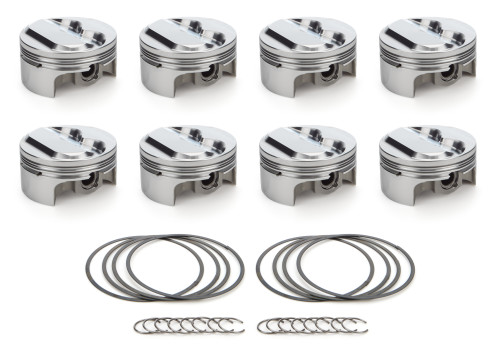 Piston - AutoTec - Forged - Dome - 4.030 in Bore - 1.5 x 1.5 x 3.0 mm Ring Grooves - Plus 7.90 cc - Coated Skirt - Small Block Chevy - Set of 8