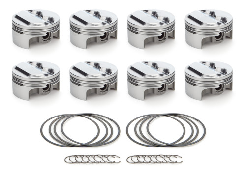 Piston - AutoTec - Forged - Dome - 4.040 in Bore - 1.5 x 1.5 x 3.0 mm Ring Grooves - Plus 7.60 cc - Coated Skirt - Small Block Chevy - Set of 8